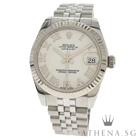 rolex datejust 31mm 178274 white roman dial oyster bracelet|rolex datejust 31 178274.